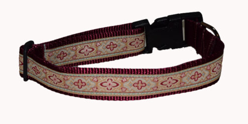 Medallion Burgundy Dog Collar