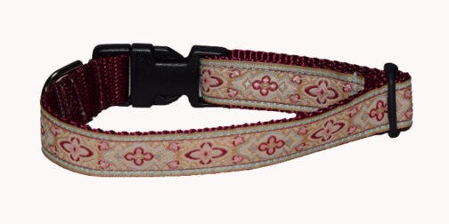 Medallion Burgundy Dog Collar