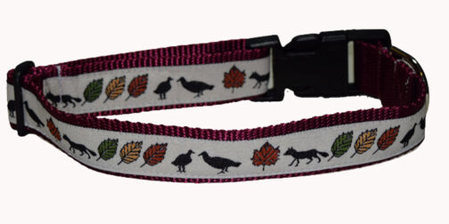 Fox and Leaves Dog Collar