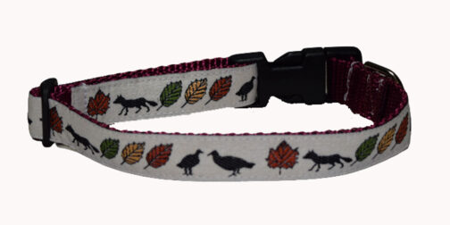 Fox and Leaves Dog Collar