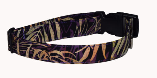 Batik Purple Jungle Cotton Dog Collar