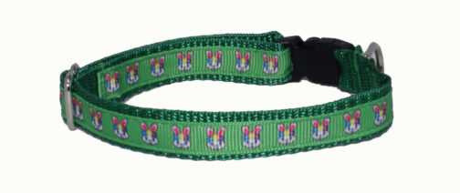 Easter Bunnies Green Dog and Cat Collars