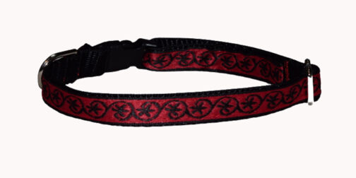 Flower Black Red Dog and Cat Collar