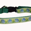 Flower Blue Green Dog and Cat Collar