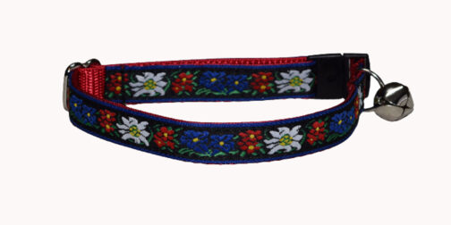 Flower Red White Blue Dog and Cat Collar