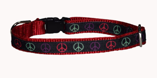 Peace Red Dog and Cat Collar