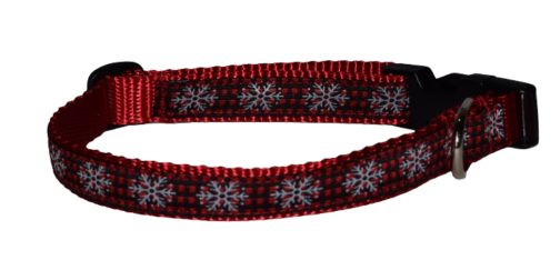 Snowflake Check Dog and Cat Collars