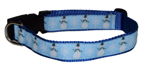 Snowmen Blue Dog and Cat Collars